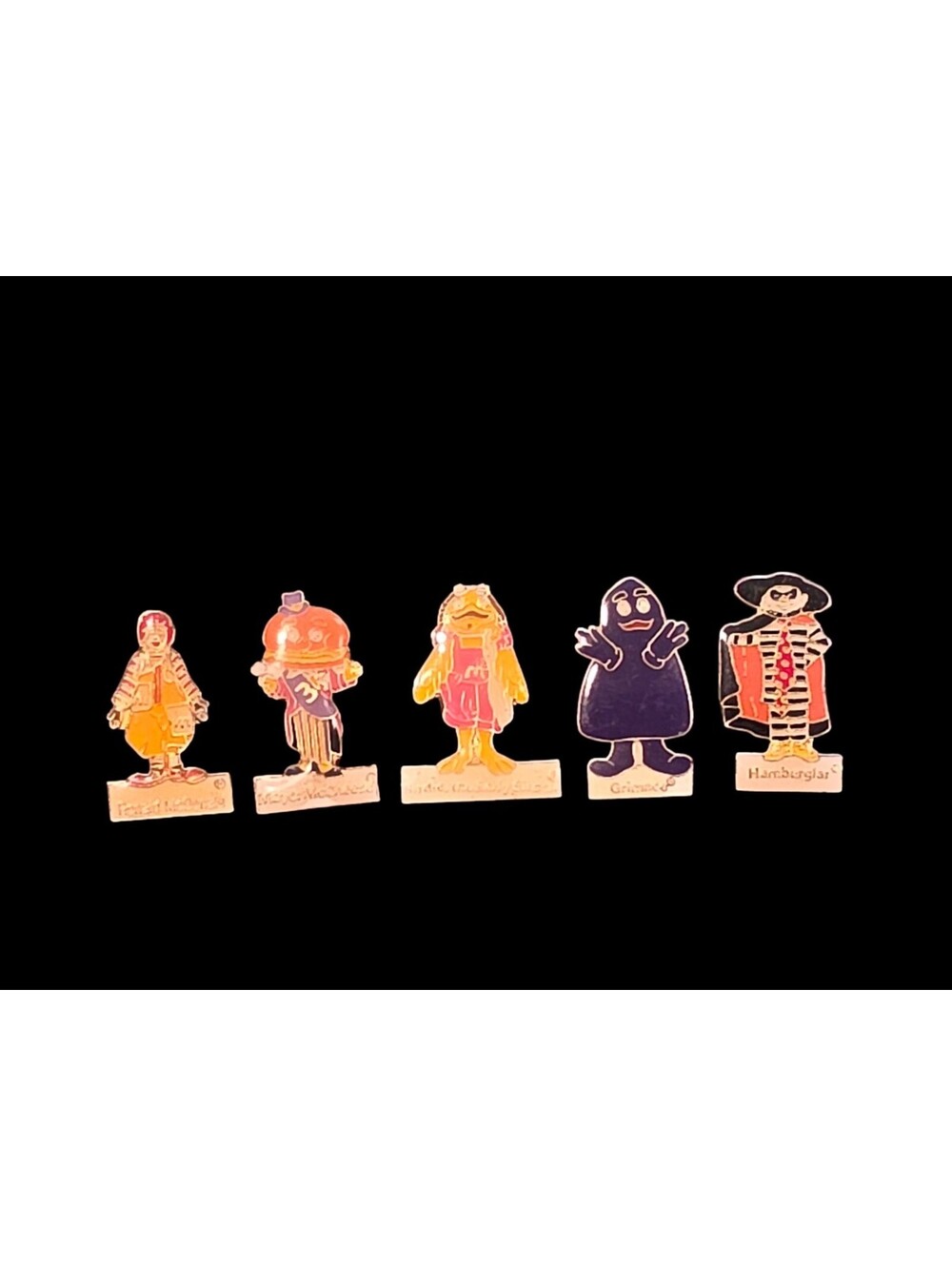 Vintage McDonaldland Character Enamel Lapel Pin Lot Grimace Hamburglar Ronald